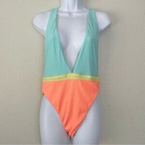 NWOT Basta surf Deep-v colorblock one piece‎ swim bathing suit 14